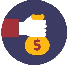 icon of hand holding money bag with dollar sign, representing solar savings, ct solar incentives, tax credit benefits for going solar