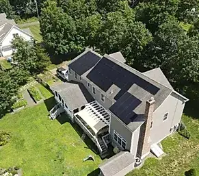 solar panel installation on large residential home in connecticut by premier improvements solar, best solar company in ct, local solar installer near me