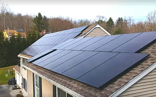 residential solar panel installation on roof in connecticut, installed by premier improvements solar, top local solar company near me