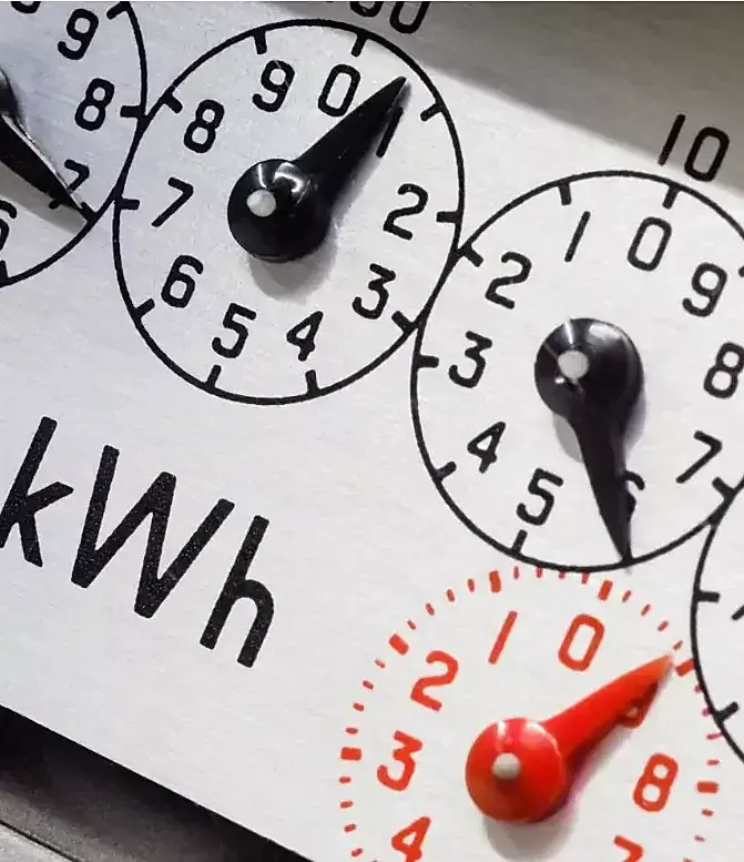 Close-up of electric meter in Connecticut measuring high energy usage before going solar with Premier Improvements Solar