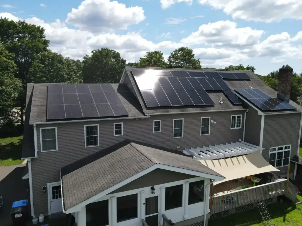 Ground-mounted solar system in Burlington, CT, optimized for energy efficiency, Tolland CT Solar Installation Company