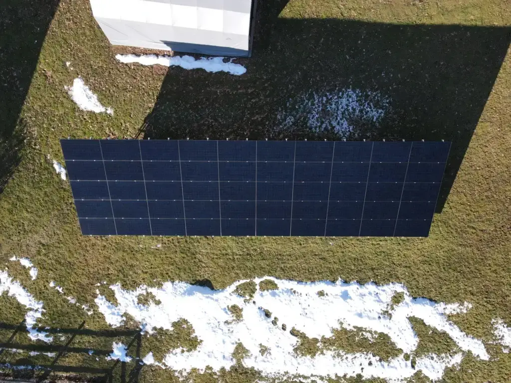 Ground-mounted solar installation in Burlington, CT.