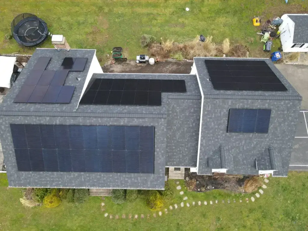 Solar panel and new roof installation in Middlefield, CT.