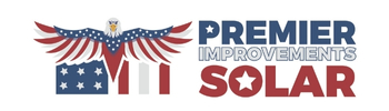 Premier Improvements Solar company logo featuring patriotic eagle with stars and stripes, representing a top-rated local solar installation company based in Connecticut