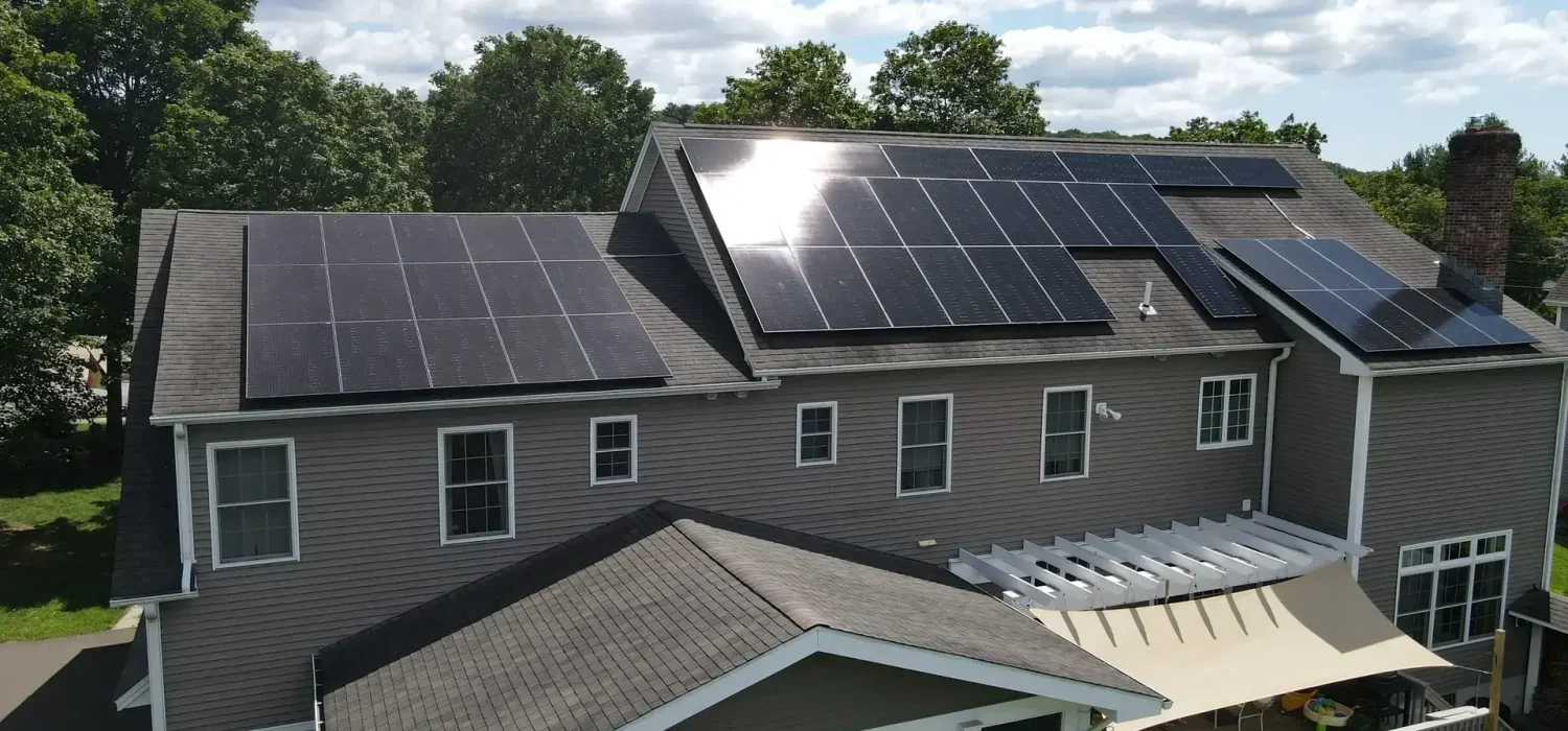 Ground-mounted solar system in Burlington, CT, optimized for energy efficiency, Tolland CT Solar Installation Company